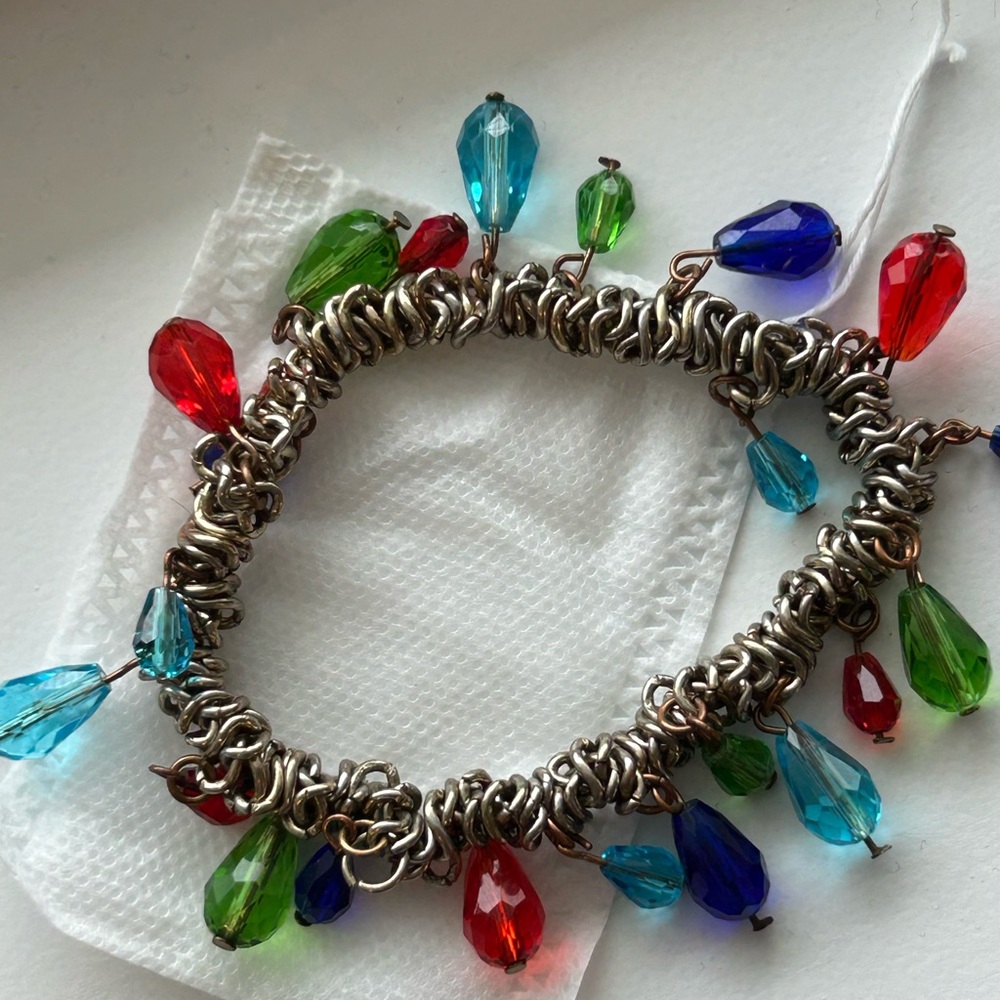 Elegant Multicolor Teardrop Charm Bracelet